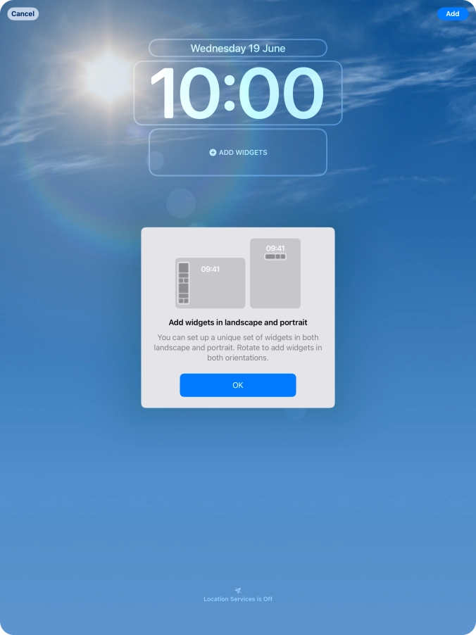 To customise the way the lock screen date is displayed, press the date widget and follow the instructions on the screen to select the required widget display mode.