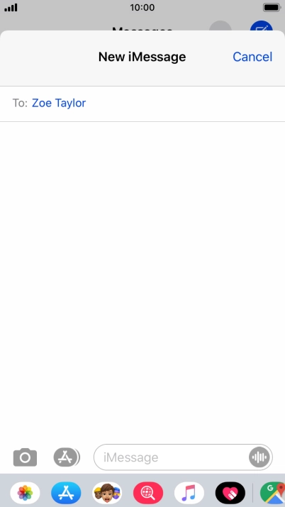 You can also send pictures, video clips, audio files and different effects in your iMessage. Follow the instructions on the screen to send your iMessage with the required content.