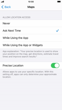 Press the required setting to turn the function on or off.