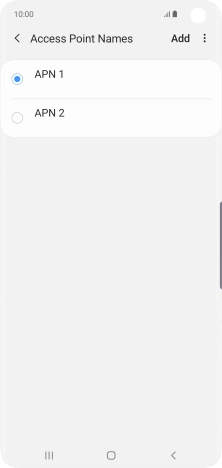 Press the field next to the data connection to activate it.