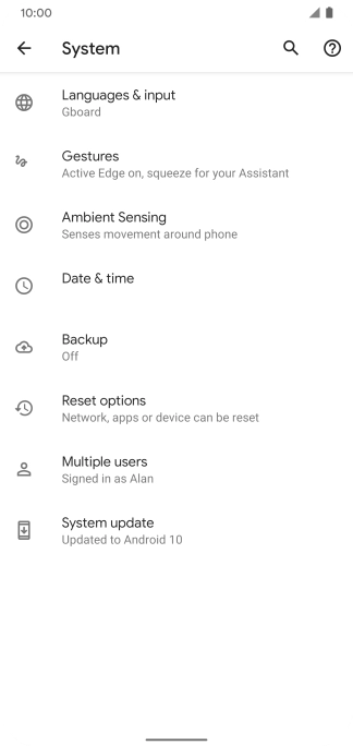Press System update. If a new software version is available, it's displayed. Follow the instructions on the screen to update the phone software.