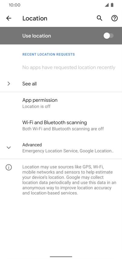Press the indicator next to 