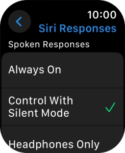 Press the required setting.