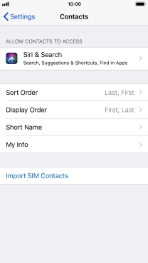 Press Import SIM Contacts.