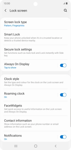 Press Screen lock type and key in the current phone lock code.