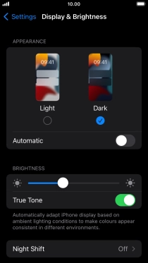 Press the indicator next to 