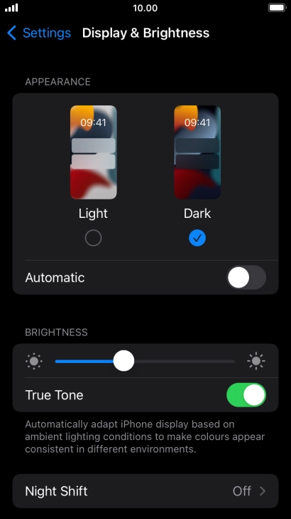 Press the indicator next to 