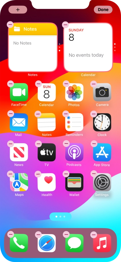 Press the home screen icon.