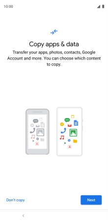 You can transfer the contents of another phone to your phone when it's activated for the first time and after a factory reset. When this screen is displayed, your phone is ready to transfer contents from another phone.