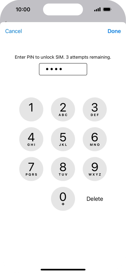 Key in your PIN and press Done.