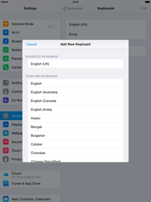 Press the required language to add it.