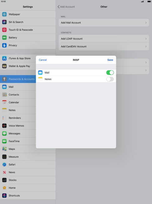 Press Save. Your email account has now been set up. To select more settings for incoming and outgoing server, proceed with the following steps.
