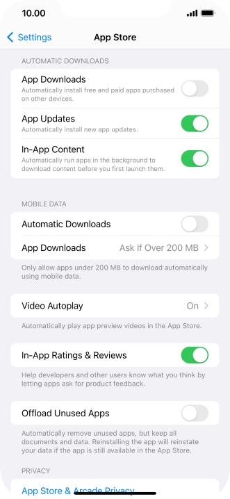 Press the indicator next to 