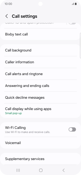 Press Supplementary services.