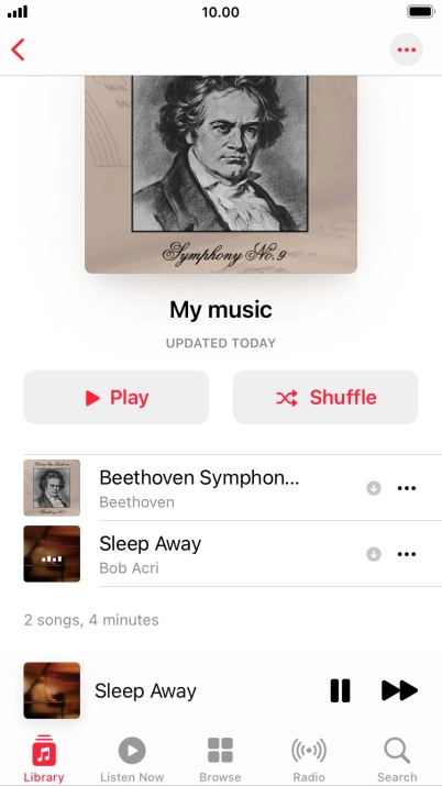 Press the song title.