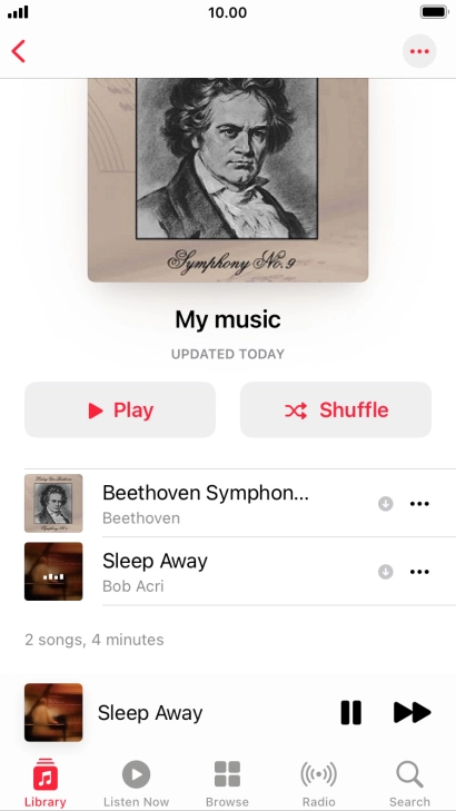 Press the song title.