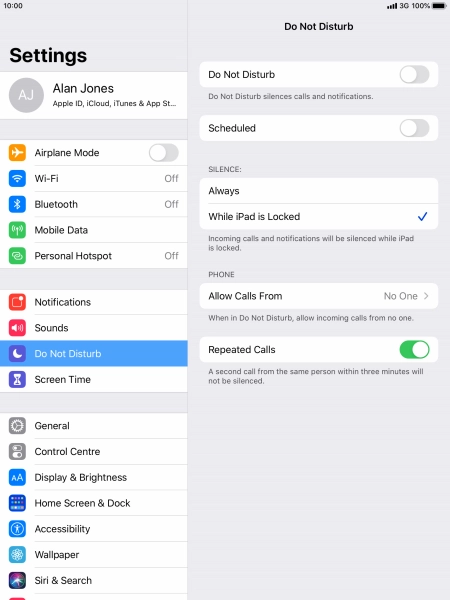 Press the indicator next to 