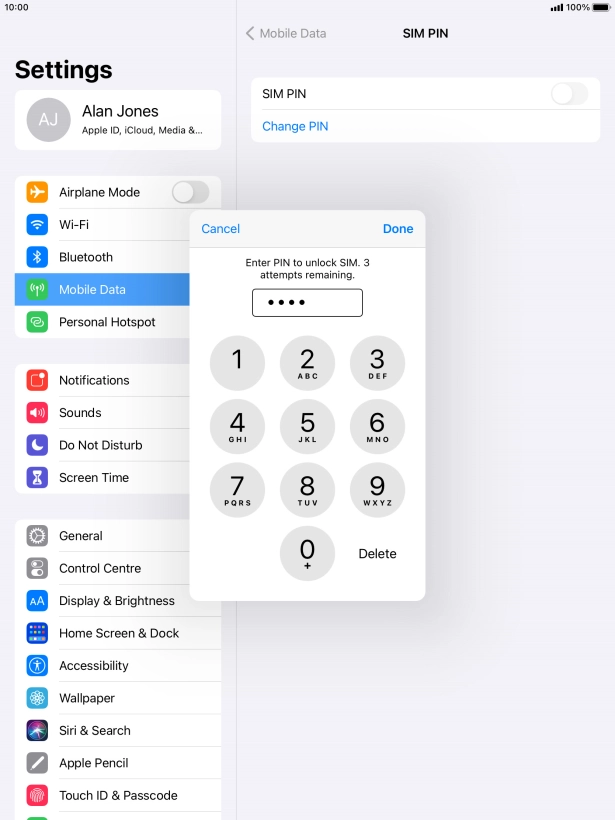 Key in your PIN and press Done.