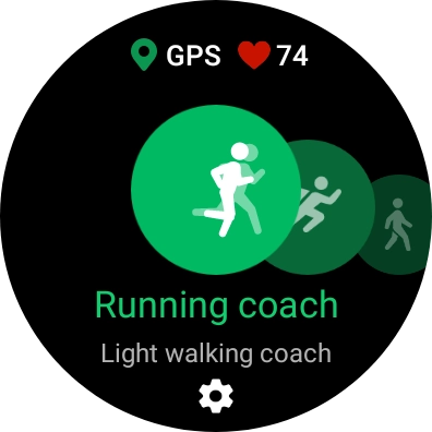 Drag your finger right or left to select the required activity.