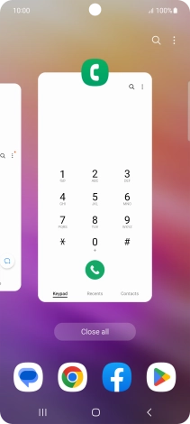 To end one running application, slide your finger upwards on the required application.