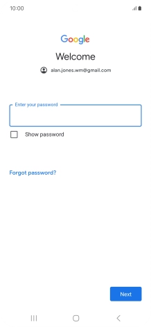 Press Enter your password and key in the password for your Google account.