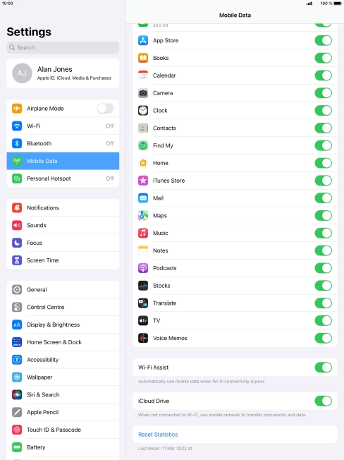 Press the indicator next to 