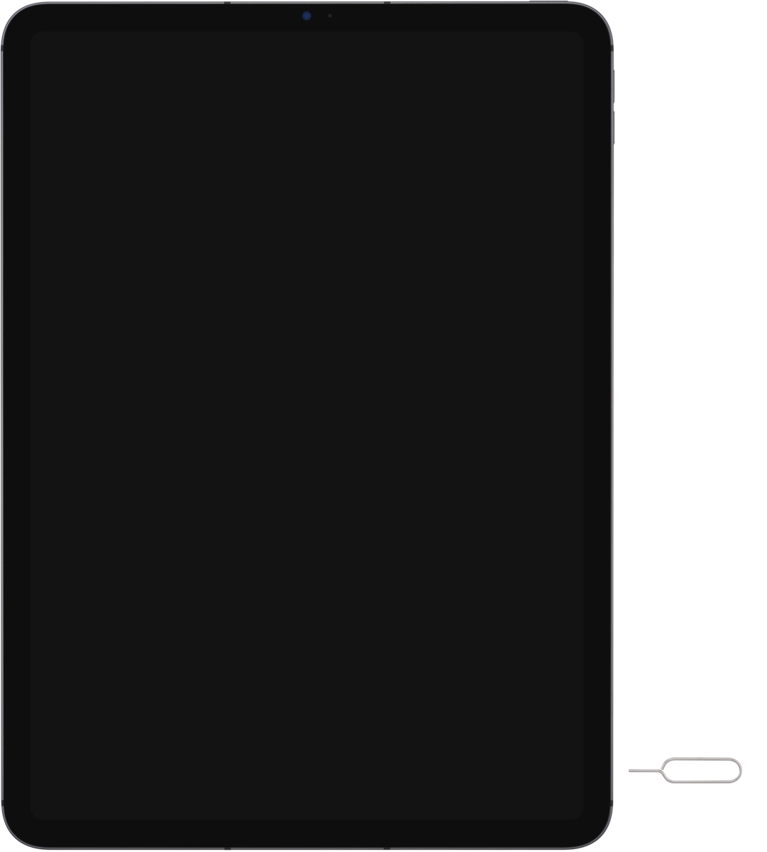 Find the opener for the SIM holder.