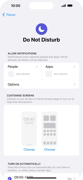 Press People and follow the instructions on the screen to select which contacts you would like to receive calls and notifications from when Do Not Disturb is turned on.