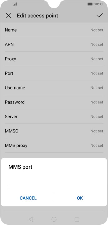 Key in 8080 and press OK.