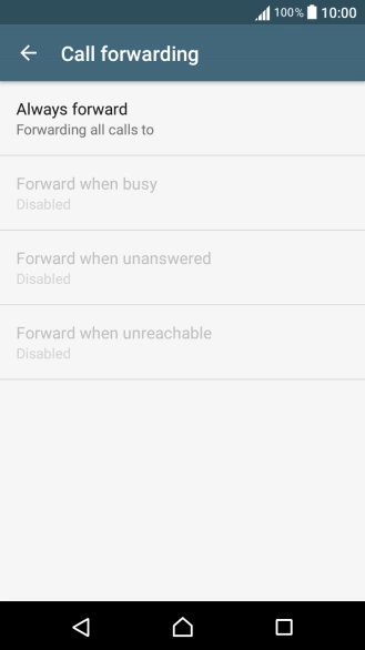 Press the required divert type.