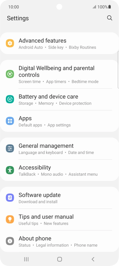 Press Software update.