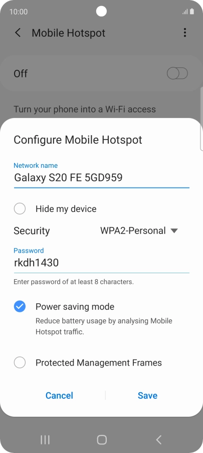 Press the field below 