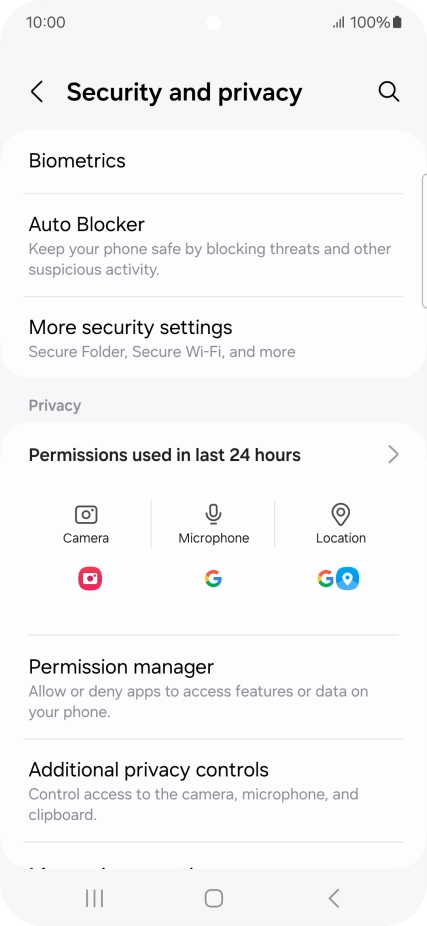 Press More security settings.