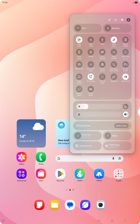 Press the settings icon.