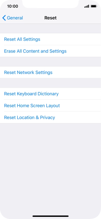 Press Reset All Settings.