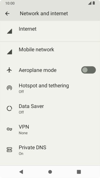 Press Mobile network.