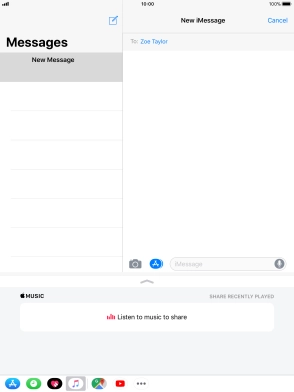 You can also send pictures, video clips, audio files and different effects in your iMessage. Follow the instructions on the screen to send your iMessage with the required content.