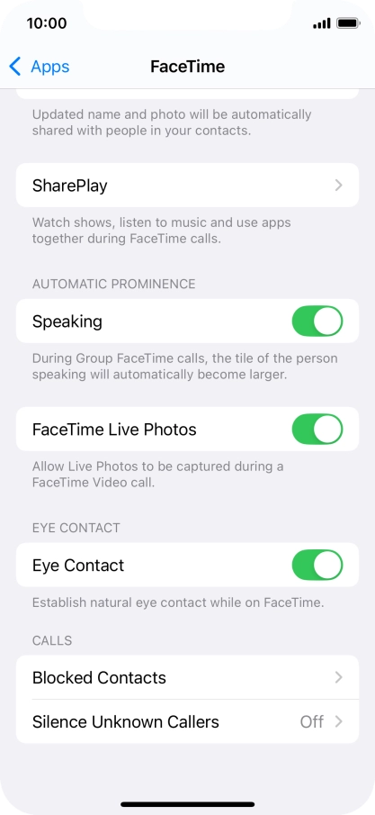 Press Blocked Contacts.