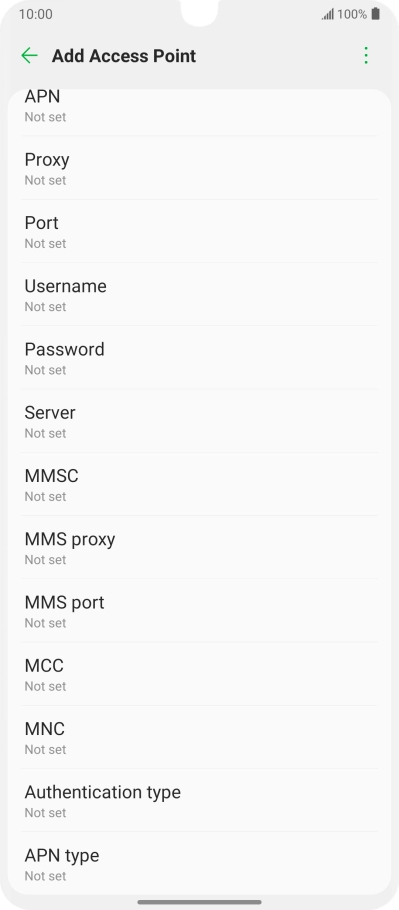 Press Authentication type.