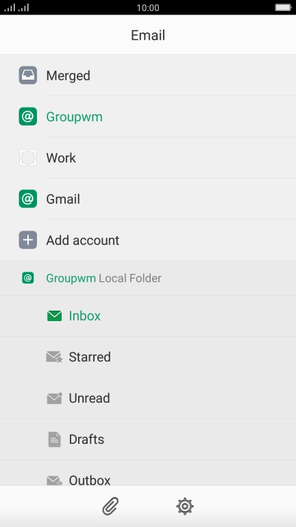 Press the settings icon.