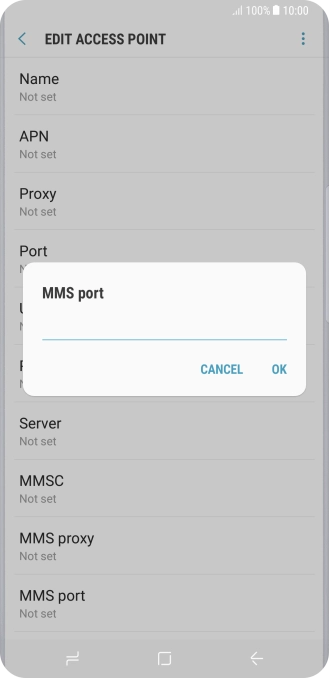 Key in 8080 and press OK.