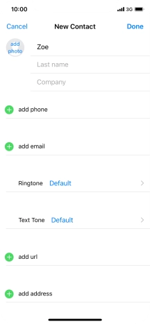 Press Last name and key in the last name.