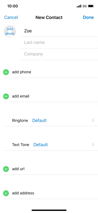 Press Last name and key in the last name.