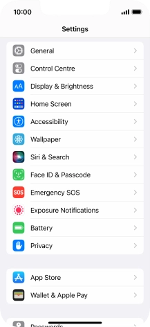 Press Face ID & Passcode.