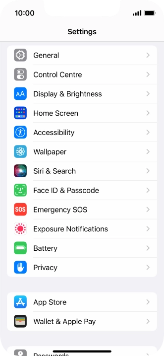 Press Face ID & Passcode.