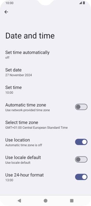 Press Set time automatically.