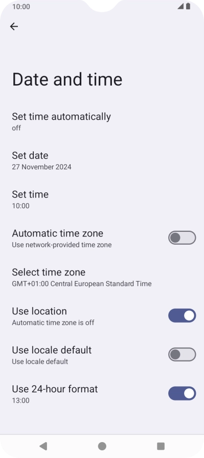 Press Set time automatically.