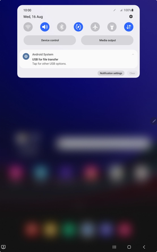 Press Tap for other USB options..