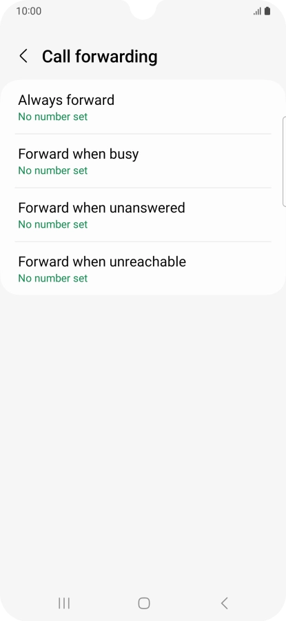 Press the required divert type.