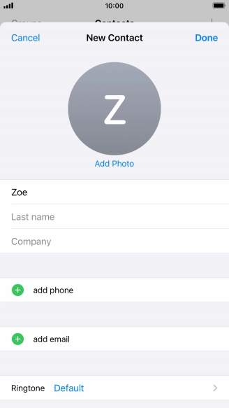 Press Last name and key in the last name.